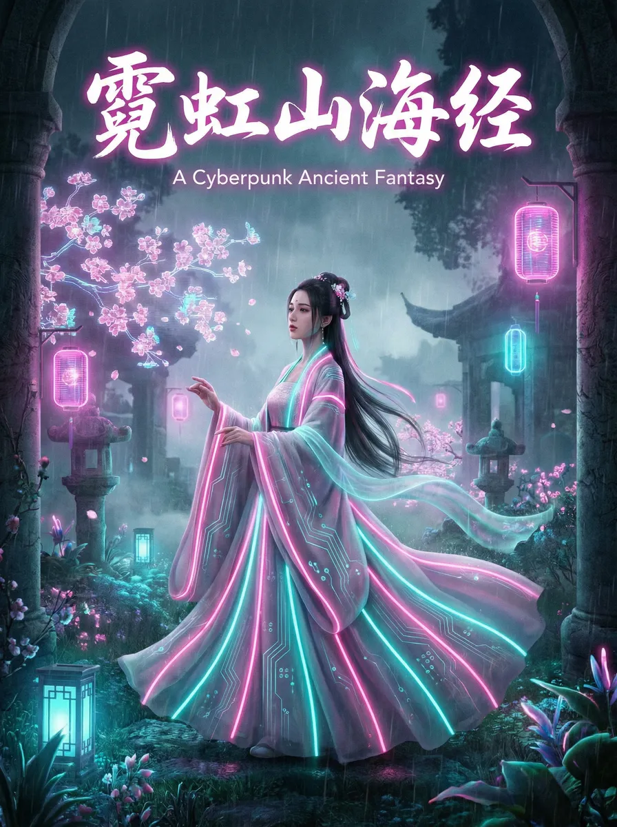 电影人皮日记 古风奇缘短剧 - 霓虹山海经海报